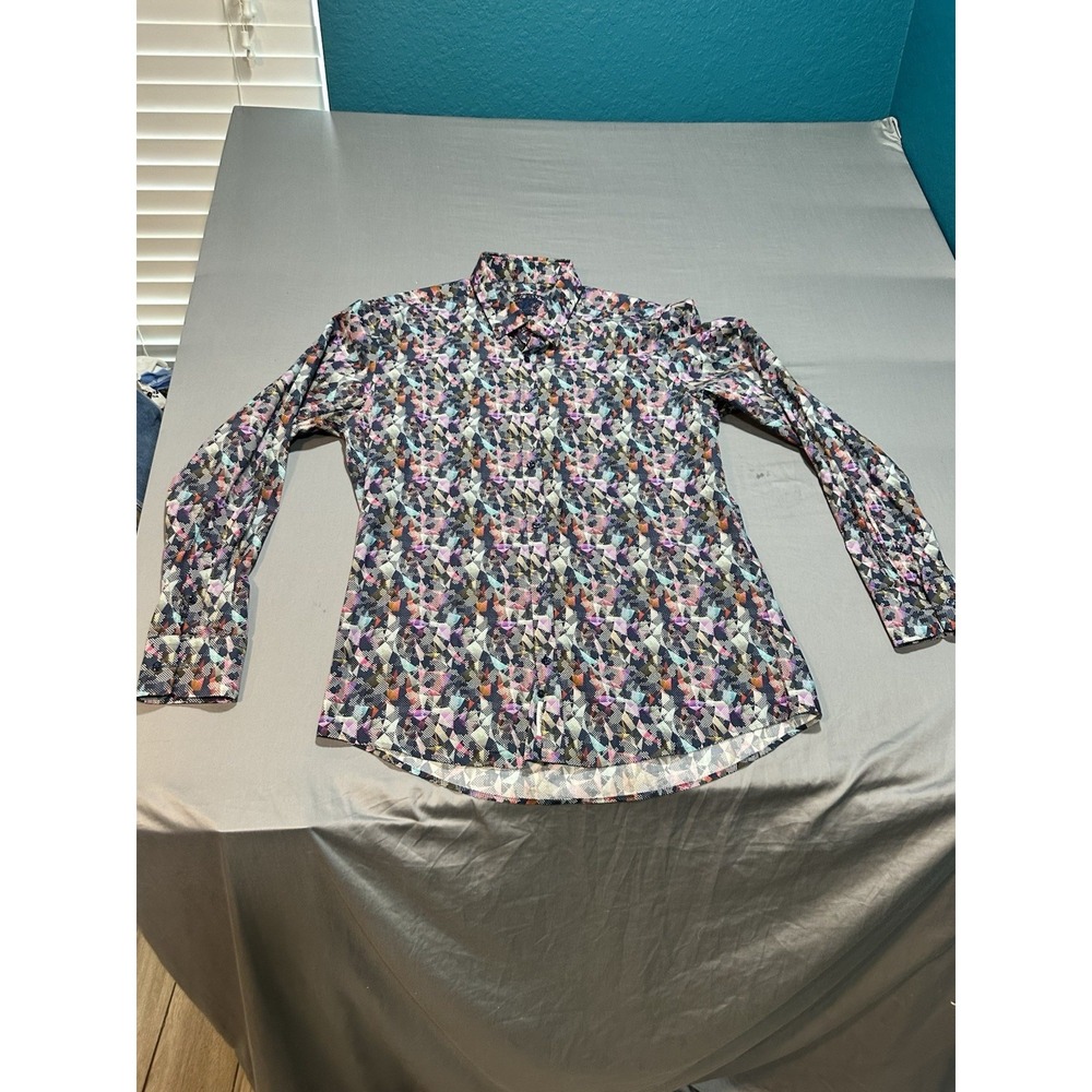 Key West Assortment‎ Men's Long Sleeve Multicolor Geometric Button Up XL
